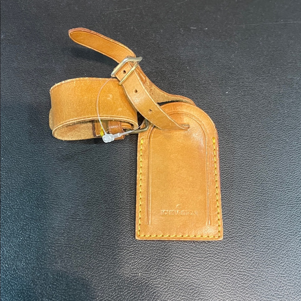 Louis Vuitton Tan Leather Luggage Tag